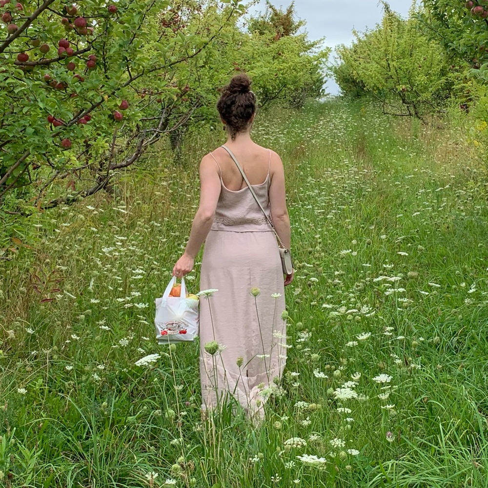 Francesca’s dusty pink taupe maxi dress summer boho coastal cottage fairy beach - Picture 3 of 8
